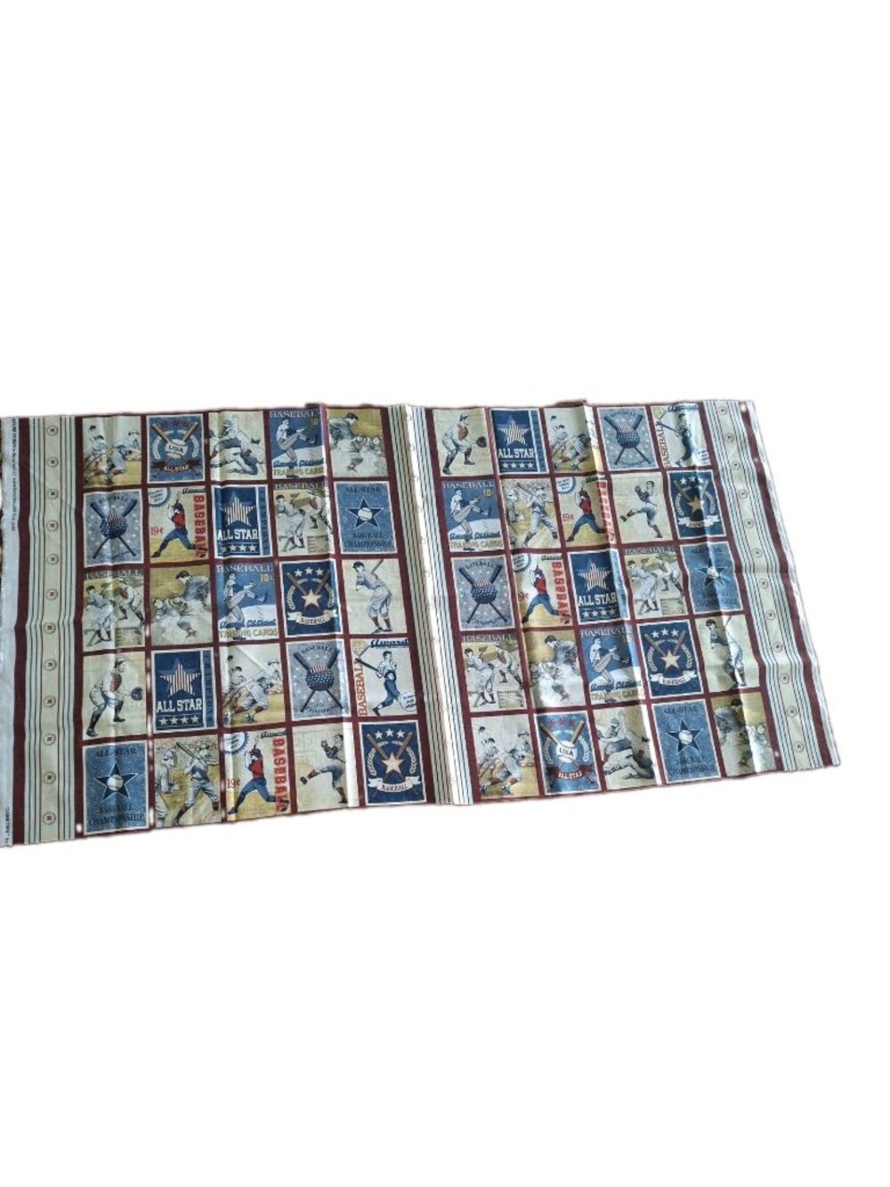 Baseball Fabric By Skyline Studio Benartex #2600 -22" x 44" - American Theme